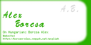 alex borcsa business card